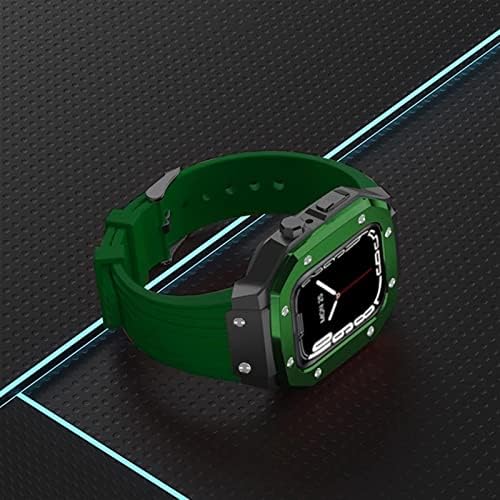 Caixa de relógio de liga dzhtus Strap para Apple Watch Series 7 6 5 4 SE 45mm 42mm 44mm Metal de