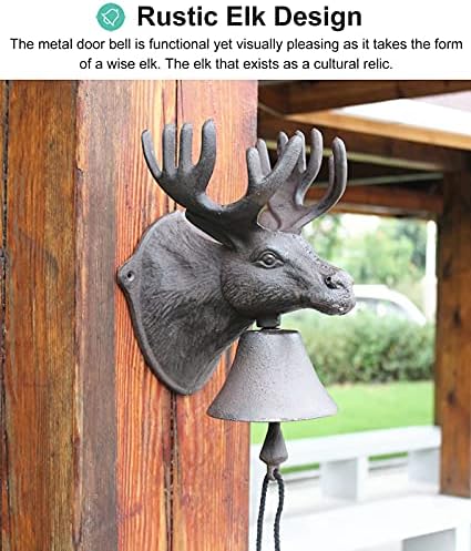 Bell Antique Antique Sino de destaque, elk Fancy & Ornate Hovery Duty Creative Craft Bell com acessórios, Tradicional
