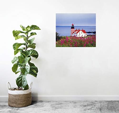 Maine West Quoddy Head Lighthouse Seascape Scenary Nature Decor de parede Picture Art Print Poster