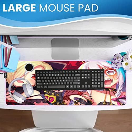 Mouse para jogos Mouse Pads grande Hoshi Syoko Anime Mouse Mat XXL Cool Girl LED Otimização de superfície
