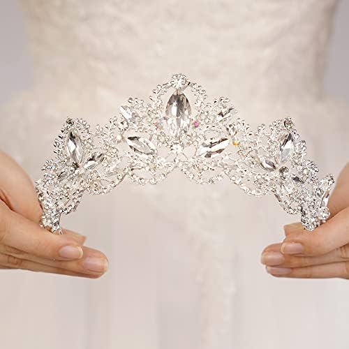 Wekicici Crystal Tiara Crowns Princesa Coroa de Rhinestone com Combs Bids Bandas Fantas de Casamento Fantas