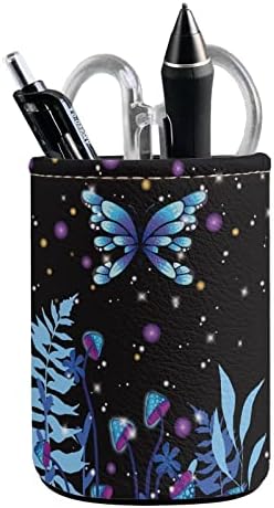Giftpuzz azul Butterfly cogumelo porta -caneta copo para mesa, porta -lápis, porta -copos de caneta Organizador de canetas, porta -lápis redonda para a escola