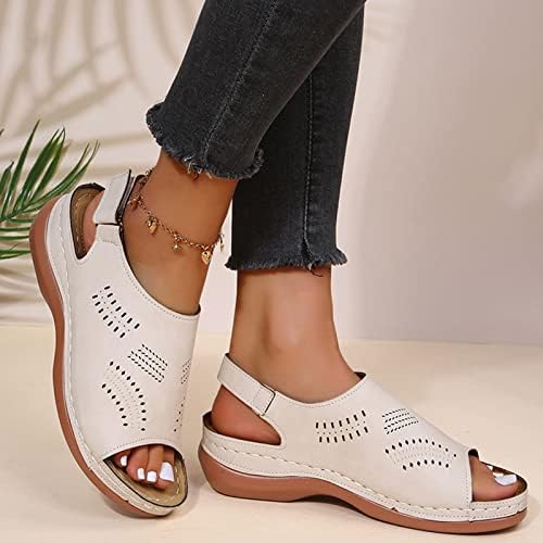 Sandálias de verão de Leewos para mulheres confortáveis ​​redondas/quadrados de dedo de pé de água à