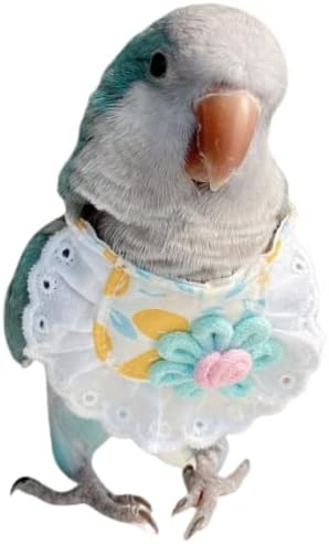Roupas de pássaros - Camisa artesanal de algodão de algodão Bordado Floral Bordado Colete para Parrots