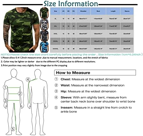 Camiseta de camuflagem masculina, manga curta Camuflagem regular FITO MILITAR MILITY TOP ESTILO DE ESCUMENTO