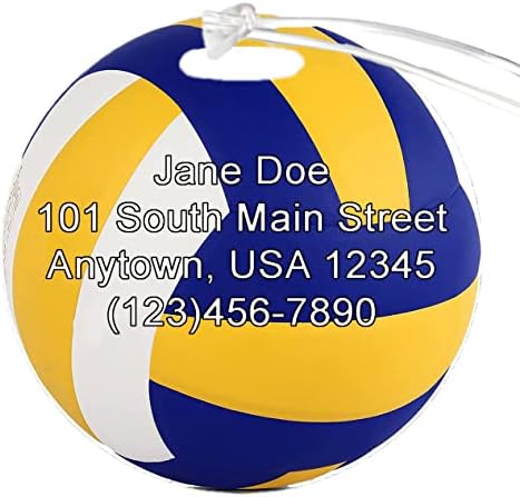 Volleyball Noor personalizável 4 polegadas reforçado tag de bagagem plástica Adicione qualquer