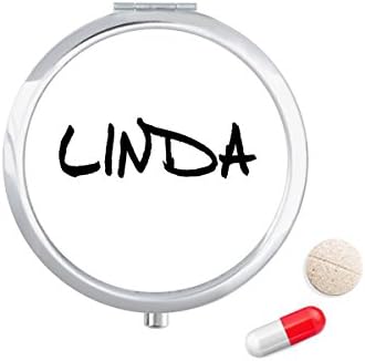 Nome especial de caligrafia em inglês Linda Caixa de pílula Pocket Medicine Storage Dispensador