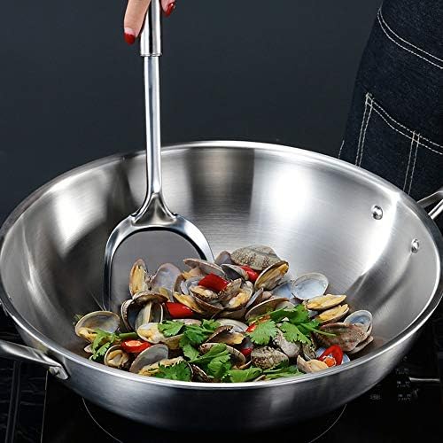 Shypt aço inoxidável wok não revestido panela antiaderente, frigideira, fogão a gás e indução