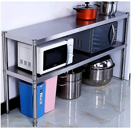 MM 2 prateleiras de prateleira, prateleiras de metal estável para cozinha pequena, banheiro, até 80 kg por prateleira,