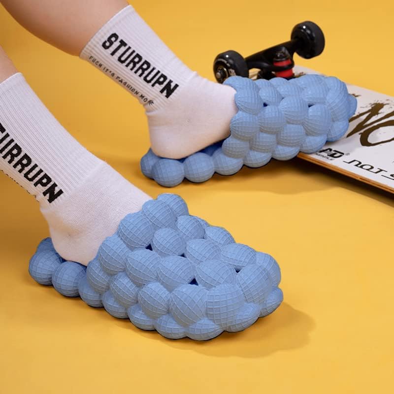 Slides de bolha de Edmallu para mulheres e homens - lichia em forma de chinelos engraçados para mulheres