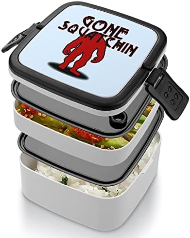 Bigfoot Gone Squatchin Imprima tudo em um recipiente de almoço adulto de uma caixa bento com colher para escola/trabalho/piquenique