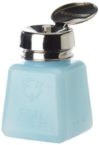 Dispensador de solvente ESD seguro, dissipativo estático, garrafa azul com bomba anti-splash resistividade
