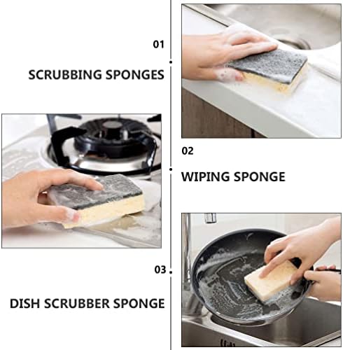 Esponja Doitool 24 PCs cozinha esponjas de lavagem pesada prato de cozinha para pratos Pots PANS LIMPEZA DE MICROFIBRA