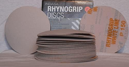 Indasa Rhynogrip 5 polegadas Gancho branco sólido e lixamento de loop Discos 80 GRIT 50/Caixa