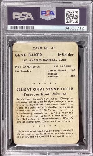 Gene Baker assinou 1952 Pacific Coast League 45 Card Mothers Cookie Auto PSA/DNA - Baseball