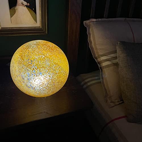 Lâmpada de mesa do globo do amanhecer e mar, luz noturna de vidro, lâmpada de mesa redonda, luz de destaque,