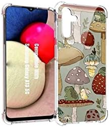 QWERTYUI Compatível com o caso Samsung Galaxy A13 5G, Floresta de Cogumelos Botânicos Vintánicos Design Gráfico de Chaoms para Samsung Case Girls Mulheres, TPU Soft Stylish Case for Samsung