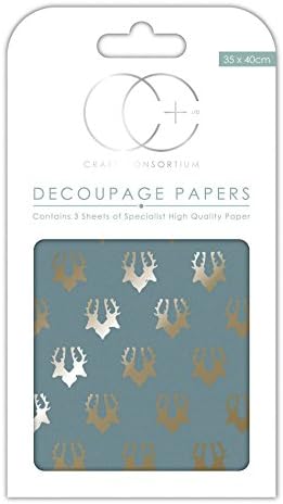Craft Consortium Decoupage Pack Pack de 3 - CP112 Stag Repeat