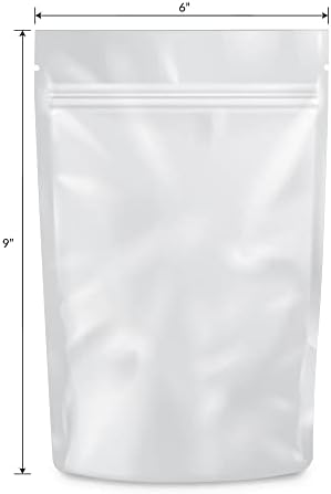 Loude Lock Mylar Bags odor vedação 1 onça All White - 1000 contagem 9 x 6 6mill espessura - sacos de embalagem