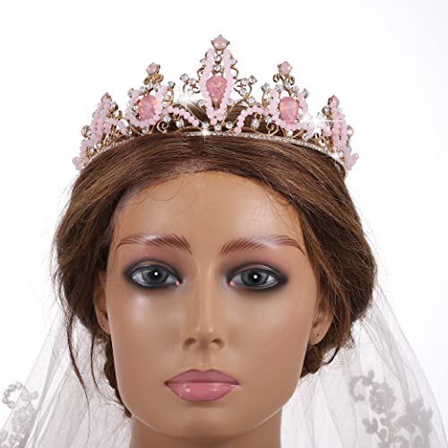 Coroa barroca de brinote e tiaras com brincos Princess Crystal Headpieces