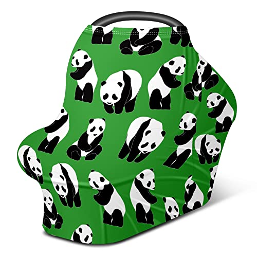 Capas de assento de carro para bebês Padrão de panda chinês Campa de enfermagem verde Cobertura de enfermagem