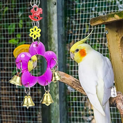 Bird Mirror Toy pendurado Ringer Bell Brinquedo de gaiola de balanço colorido com som doce para pequeno parto