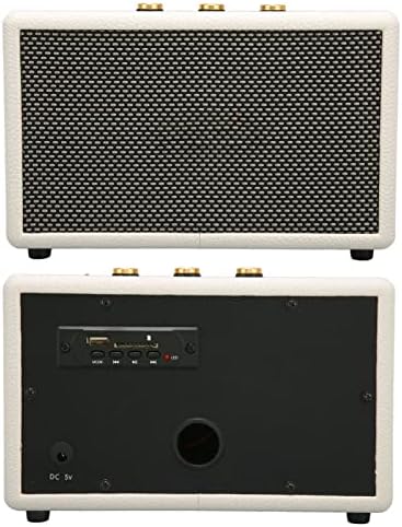 Luqeeg -alto -falante vintage, alto -falante portátil recarregável de 10W com macaco de 3,5 mm,
