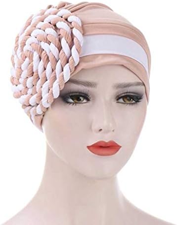 Lysldh Two-Color Trendy India Turban Bonnet Arab Wrap Head Lenfra Pronto para usar Hijab Hat