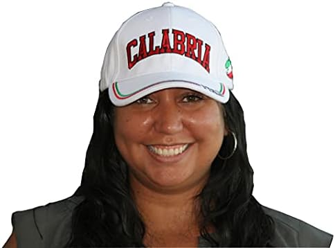 Capinho de beisebol branco da Calabria - Chapéu italiano colorido - Coleção Itália de Pride Italian Pride Products