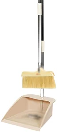 Lysldh Sweeping Broom, cerdas de porco, vassoura e conjunto de lixo, combinação de vassouras domésticas, vassoura de cabelo macio