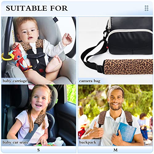 Tampas de alça de assento de carro de leopardo para bebês crianças 2 pcs tiras de assento de carro almofadas