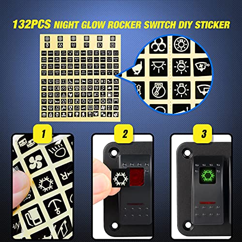 Nilight 2 Ganguer Rocker Switch Painel 12V 24V DC Red Switches Painel de alumínio 5pin On Off Off