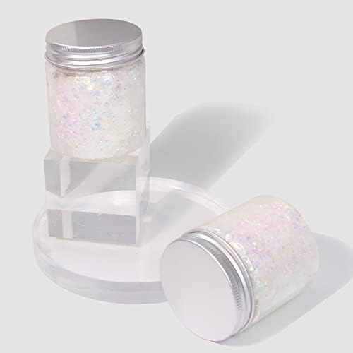 Gel de glitter de corpo branco Hosaily, 120 ml de sereia holográfica líquidos glitter líquido