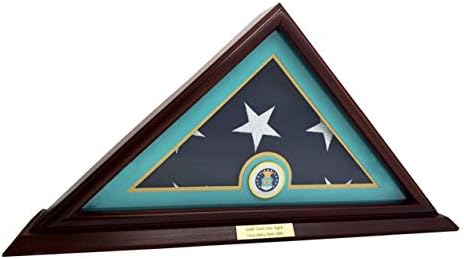 Decomil 5'x9 'Exibição de bandeira da bandeira do enterro veterano americano - madeira maciça, acabamento