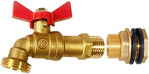 Joywayus Brass Water Recectista/Spigot de barril de chuva 3/4 GHT Válvula de esfera com um quarto