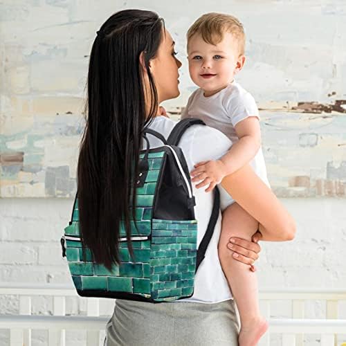 Portugal Green Glazed Bricks Backpack Backpack com bolsas trocas para meninas Meninas Menming Mammy Bag