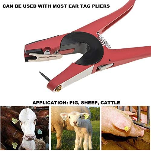Famkit 2pcs etiqueta de orelha Tagger Pino de grampo de agulha para gado de gado de porco Ferramentas