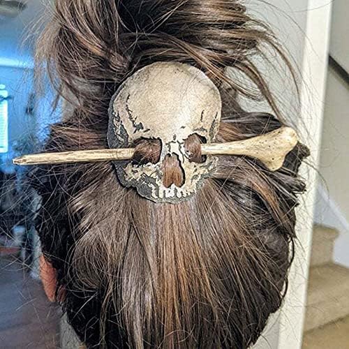 Fabuloso 2022 Novo slide de pino de cabelo do crânio de Halloween com caveira de cabelo retro falsa acessórios
