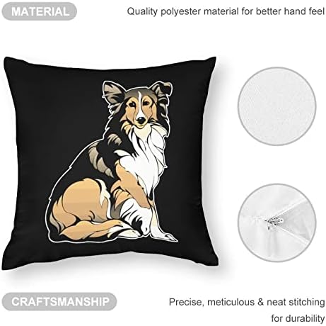 Capas de travesseiro de cão de pastor fofo com almofadas de aprovação de travesseiros quadrados com zíper para sala