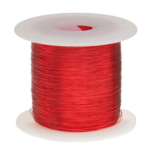 Fio de ímã, fios de cobre esmaltados pesados, 31 awg, 2,5 lb, 9870 'de comprimento, 0,0104 de diâmetro, vermelho