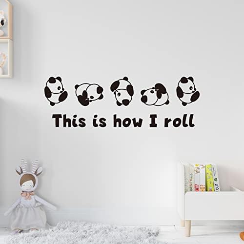 Decalques de panda é assim que eu rolo, decalques de parede de vinil para crianças com decoração de parede em casa do quarto