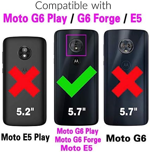 Caixa de telefone para Motorola Moto E5/G6 Play/G6 Forja com cobertura de protetor de tela de vidro temperado e