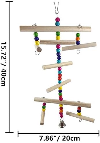 Color Wood escalada escada bit pendurado redondo papagaio de papagaio multi giro multi giro