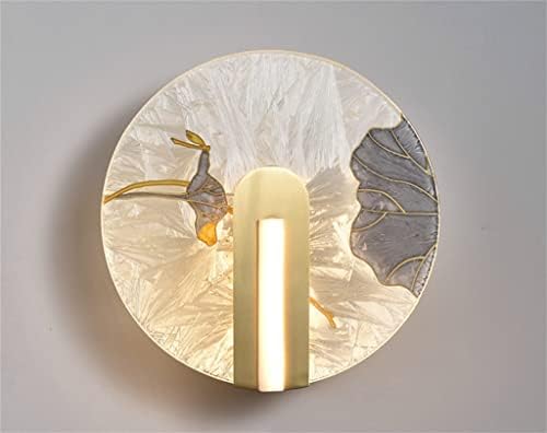 N/A Luzes redondas de parede redonda LED Iluminação de decoração de folha de vidro para quarto arande de estilo