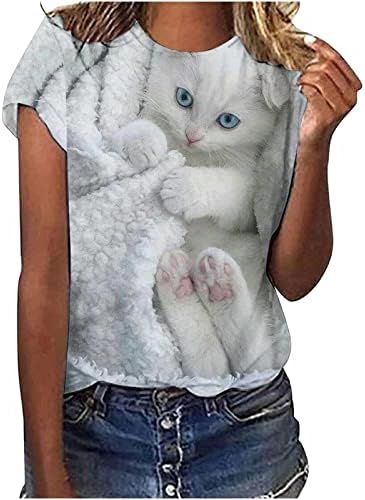 Camiseta da blusa para meninas outono verão 2023 Manga curta Blusa casual de cofre de algodão de