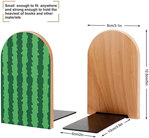 Green Cartoon Watermelon Small Wood Books suportes Apoio às prateleiras de serviço pesado não deslizante Stand