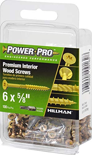 Power Pro 42641 parafusos de madeira, 6 x 5/8, amarelo, 100 peças